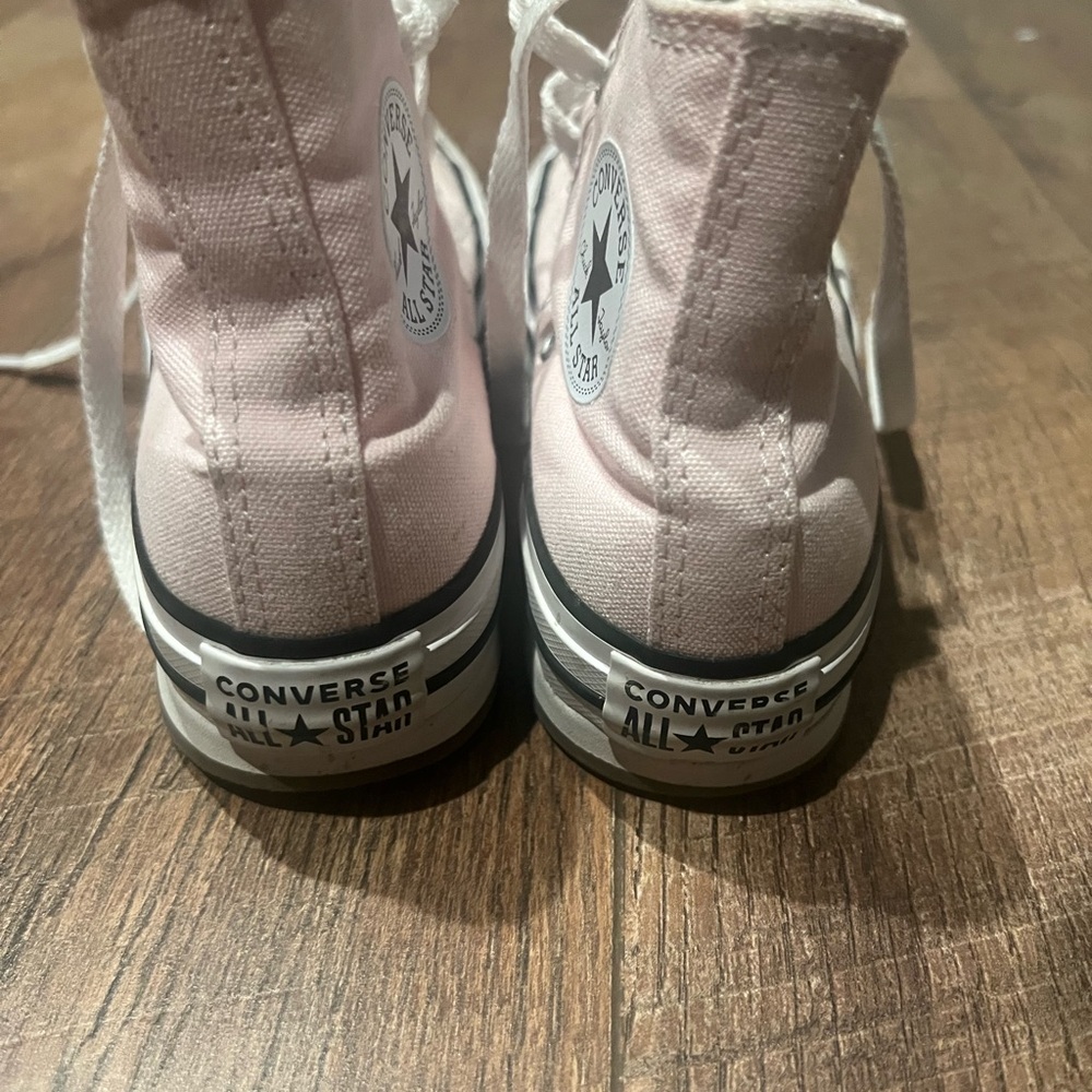 Kids Pink High-Top Platform Converse Sneakers size 1Y - Picture 3 of 4
